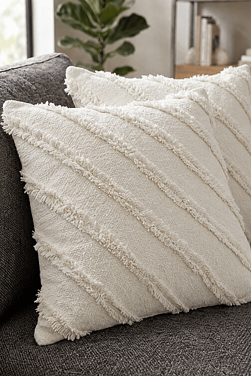 2'li Sakallı Şönil Kırlent Kılıfı 43x43 cm Dekoratif Kırlent Kılıfı (1)