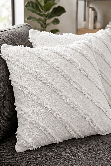 2'li Sakallı Şönil Kırlent Kılıfı 43x43 cm Dekoratif Kırlent Kılıfı (1)