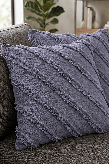 2'li Sakallı Şönil Kırlent Kılıfı 43x43 cm Dekoratif Kırlent Kılıfı (1)