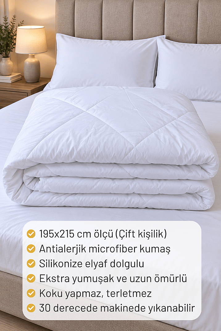 Silikonize Elyaf Dolgulu Antialerjik Yorgan - Çift Kişilik - 2